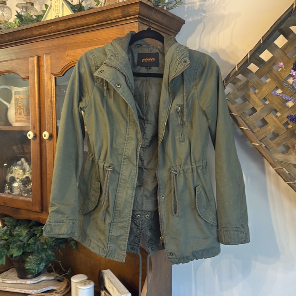 Ambiance Green zip up jacket with hood outerwear